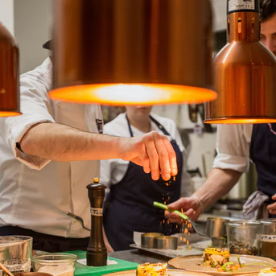 a chef cooking food
