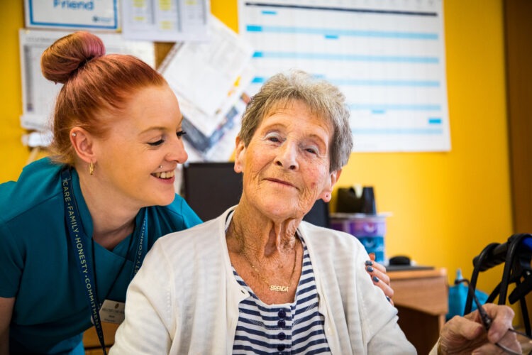 Resident with carer
