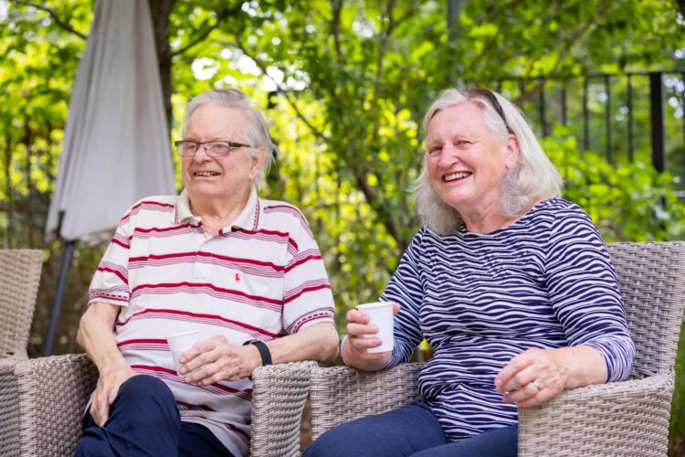 Residents enjoying the garden