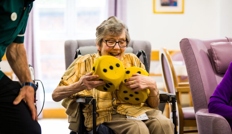 Resident with large dice